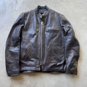 Vintage Vanson Associates Boston Brown Leather Cafe Racer Jacket Size 46 Talon